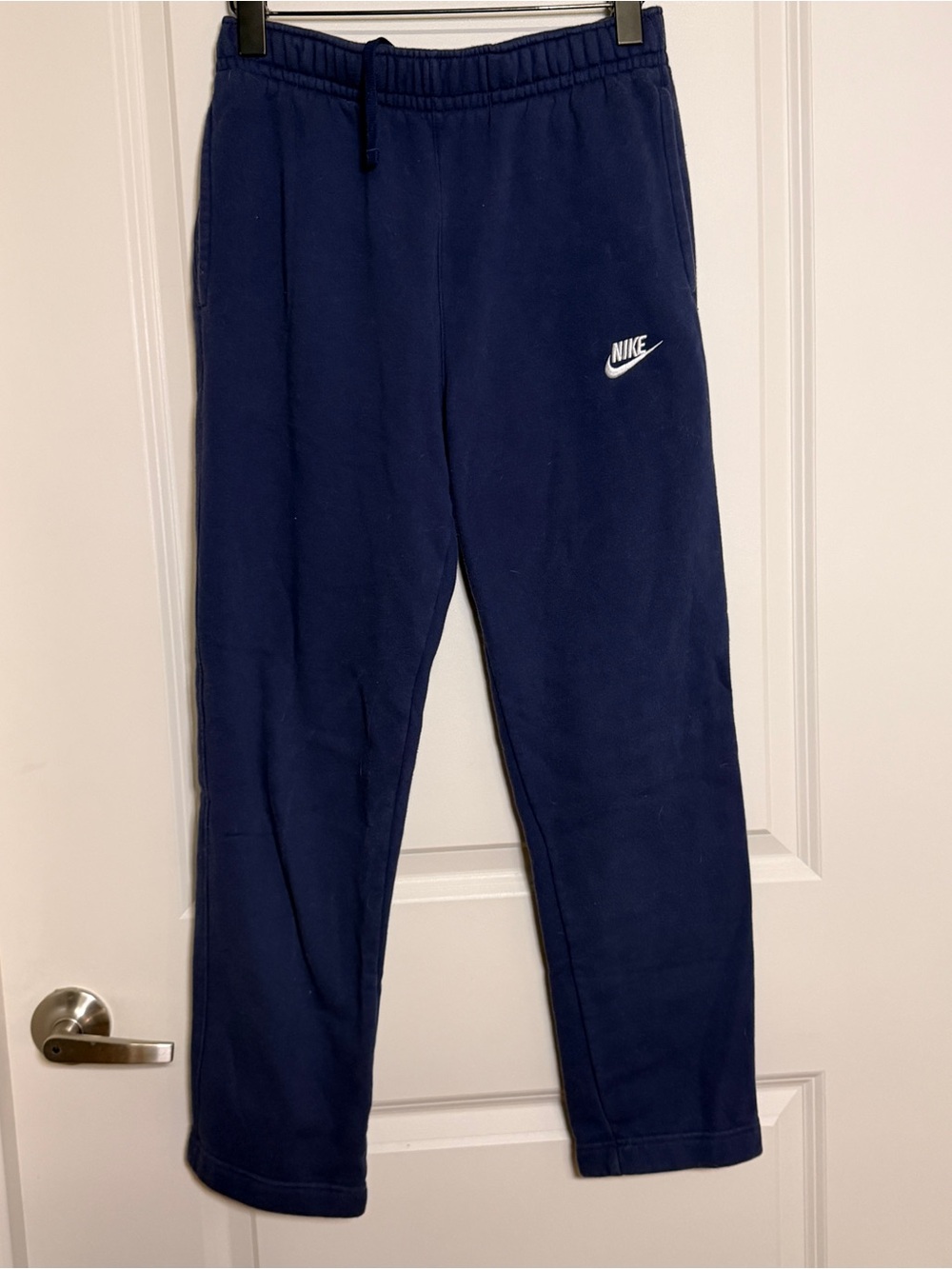 Nike Navy Blue Men's Sweatpants with White Swoosh